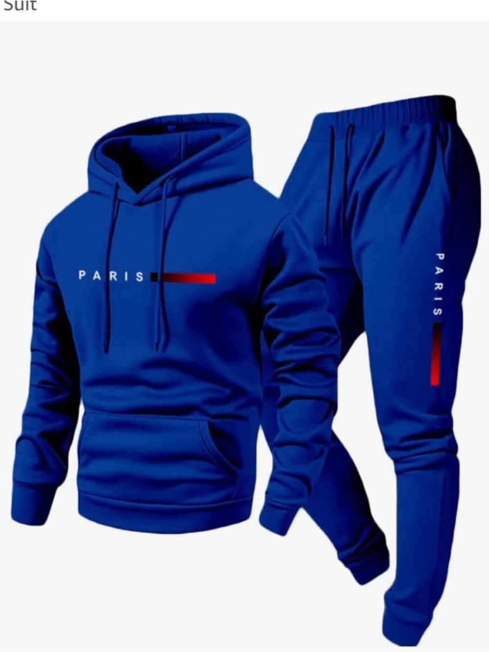 Burgundy, Red, Green, Royal Blue, & Light Blue 'PARIS' Hoodie & Jogger Sets - Picture 4 of 6